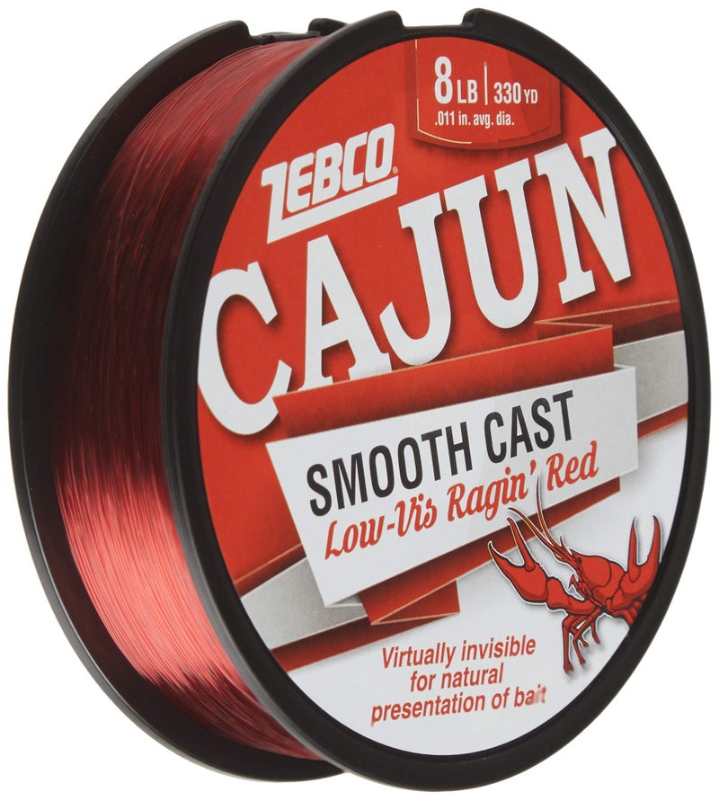 Zebco Cajun Smooth Cast Monofilament Fishing Line, Low-Vis Raginâ€™ Red Filler Spool, 330-Yards, 8-Pound, Virtually Invisible, Natural Presentation - Image 1